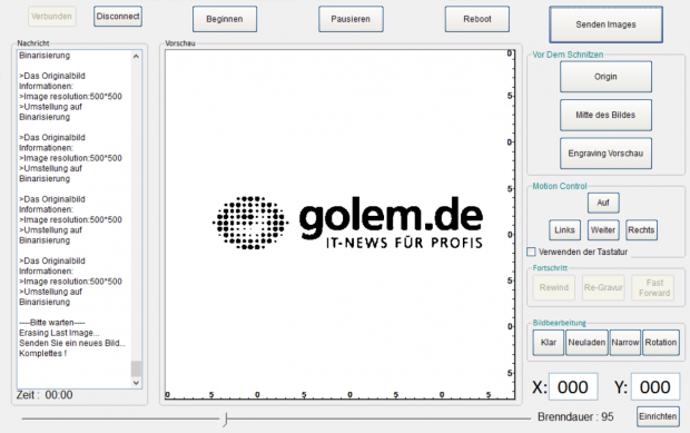 Die Software ist intuitiv zu bedienen, bietet aber kaum Einflussmöglichkeiten. (Bild: Alexander Merz)